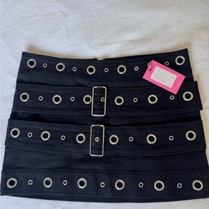 Edikted Black Mini Skirt with Silver Accents